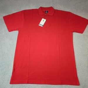 Regal Wear Polo Shirt Mens Size Medium‎ Red Vintage 3 Button Y2k Casual NWT